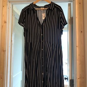 J. Crew Navy Blue Stripe Maxi Dress